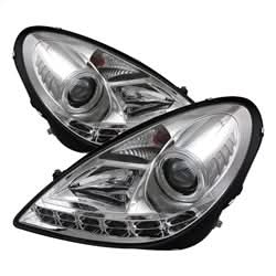 Spyder Signature Mercedes-Benz SLK280/SLK300/SLK350/SLK55 AMG 06-08 Halogen Model Only DRL LED Projector Headlights Not Compatible w/Xenon/HID Model Chrome