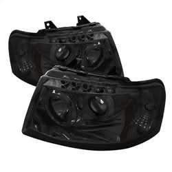 Spyder Signature Ford Expedition 03-06 Low Beam Uses Stock Bulb Halo LED Projector Headlights High Beam Bulb Included Smoke