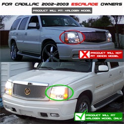 Spyder Signature Cadillac Escalade/Escalade ESV/Escalade EXT 02-03 Halogen Model Only Halo DRL LED Projector Headlight Not Compatible w/Xenon/HID Model Chrome