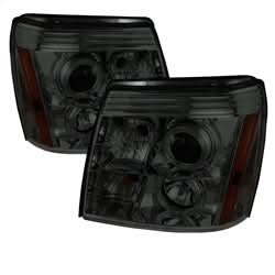 Spyder Signature Cadillac Escalade/Escalade ESV/Escalade EXT 02-03 Halogen Model Only Halo DRL LED Projector Headlight Not Compatible w/Xenon/HID Model Smoke