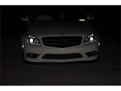Spyder Mercedes Benz C-Class 08-11 Projector Headlights - Halogen Model Only ( Not Compatible With Xenon/HID Model ) - DRL - Black