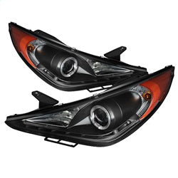 Spyder Signature Hyundai Sonata 11-13 Black Halo DRL LED Projector Headlight