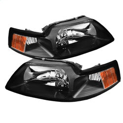 OE Ford Mustang 99-04 OEM XTune Headlights Amber/Black
