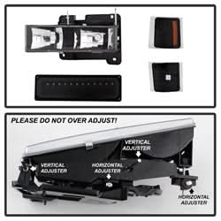 xTune 94-98 Chevy C/K C/10 1500/2500/3500/92-99 Tahoe/92-99 Suburban/94-98 Silverado/92-94 Blazer Full Size Corner/LED Bumper Headlights - Black