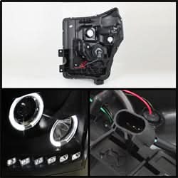 Spyder Signature Ford F-250 Super Duty/F-350 Super Duty/F-450 Super Duty 11-16 Black Halo LED Projector Headlights