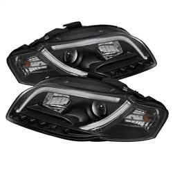 Spyder Signature Audi A4/A4 Quattro 06-08 Light Tube DRL LED Projector Headlights Halogen Model Only Not Compatible With Xenon/HID Model