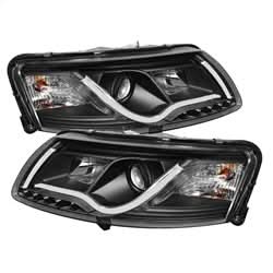 Spyder Signature Audi A6 06-07 Light Tube DRL LED Projector Headlights Not For Use w/Xenon/HID Models Halogen Model Only