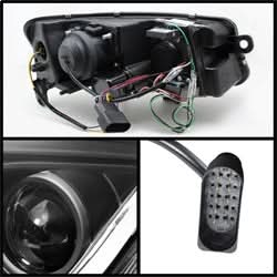 Spyder Signature Audi A6 06-07 Light Tube DRL LED Projector Headlights Not For Use w/Xenon/HID Models Halogen Model Only