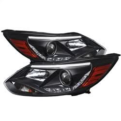 Spyder Signature Ford Focus 12-14 Black DRL LED Projector Headlights Incl. High H1 And Low H7 Not For Use w/Xenon/HID Models
