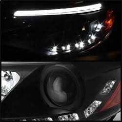 Spyder Signature Ford Focus 12-14 Black DRL LED Projector Headlights Incl. High H1 And Low H7 Not For Use w/Xenon/HID Models