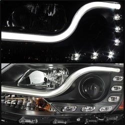 Spyder Volkswagen Jetta 11-14 Projector Headlights - Halogen Model Only - Light Tube DRL - Black