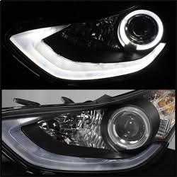Spyder Signature Hyundai Elantra/Elantra Coupe 11-13 Black DRL LED Projector Headlights