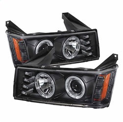 Spyder Chevy Colorado 04-12 / GMC Canyon 04-12 Projector Headlights - Halogen Model Only - LED Halo - Black