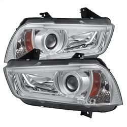 Spyder Signature Dodge Charger 11-14 Light Tube DRL Projector Headlights Factory Xenon Model Only Not Compatible w/Halogen Model