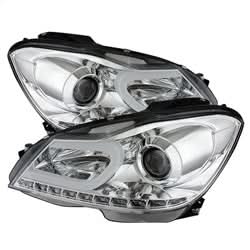 Spyder Signature Mercedes-Benz C250/C300/C350/C63 AMG 12-13 Halogen Model Only DRL Projector Headlights Not Compatible With Xenon/HID Model High H1/Low H7 Included