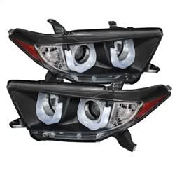 Spyder Signature Toyota Highlander 11-13 High H1/Low H7 3D DRL LED Projector Headlights Black