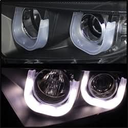 Spyder Signature Toyota Highlander 11-13 High H1/Low H7 3D DRL LED Projector Headlights Black