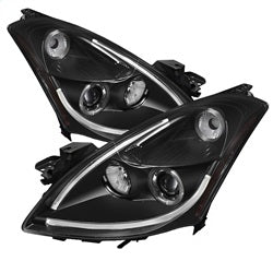 Spyder Signature Nissan Altima 10-12 Light Tube Halo DRL LED Projector Headlight Black