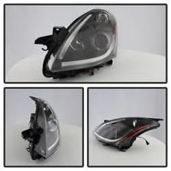 Spyder Signature Nissan Altima 10-12 Light Tube Halo DRL LED Projector Headlight Black