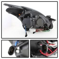 Spyder Signature Nissan Altima 10-12 Light Tube Halo DRL LED Projector Headlight Black