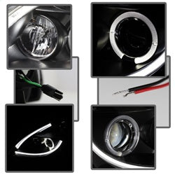 Spyder Signature Nissan Altima 10-12 Light Tube Halo DRL LED Projector Headlight Black