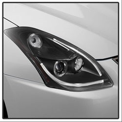 Spyder Signature Nissan Altima 10-12 Light Tube Halo DRL LED Projector Headlight Black