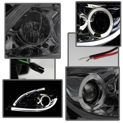 Spyder Signature Nissan Altima 10-12 Light Tube Halo DRL LED Projector Headlight Smoke
