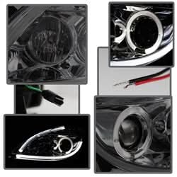 Spyder Signature Nissan Altima 10-12 Light Tube Halo DRL LED Projector Headlight Smoke