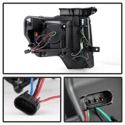 Spyder Signature Ford F-150 09-14 Light Bar DRL Projector Headlights Halogen Model Only Not Compatible w/Xenon/HID Model