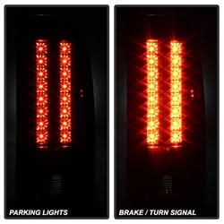 Spyder Chevrolet Silverado 1500/Silverado 1500 Classic/Silverado 1500 HD Classic/Silverado 2500 HD/Silverado 2500 HD Classic/Silverado 3500 Classic/Silverado 3500 HD/Sierra 2500 HD 07-13 Does Not Fit Model w/Reverse Bulb 921 LED Tail Lights Black Smoke