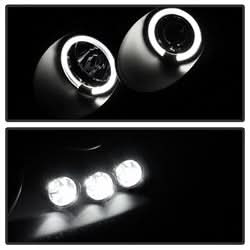 Spyder Signature Chevrolet Cobalt/G5/Pursuit 05-10 Replaceable LEDs Halo LED Projector Headlights High H1/Low H1 Included Black Smoke
