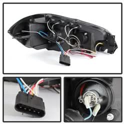 Spyder Signature Chevrolet Impala/Monte Carlo 06-13 Replaceable LEDs Halo LED Projector Headlights High H1/Low H1 Included Black Smoke
