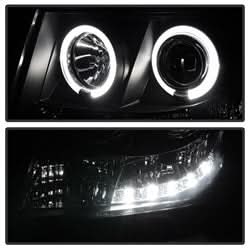 Spyder Signature Chevrolet Avalanche/Suburban 1500/Suburban 2500/Tahoe 07-13 Replaceable LEDs Halo LED Projector Headlights High H1/Low H1 Included Black Smoke