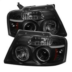 Spyder Signature Ford F-150/F-150 Heritage 04-08 Version 2 Halo LED Projector Headlights Replaceable LEDs High H1/Low 9006 Included