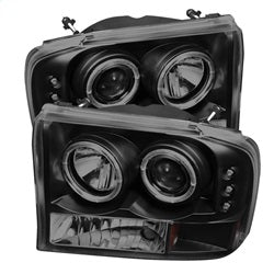 Spyder Signature Ford Excursion/F-250/F-250 Super Duty 00-04 Version 2 Halo LED Projector Headlights Replaceable LEDs High H1/Low H1 Included