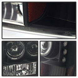 Spyder Signature Ford Excursion/F-250/F-250 Super Duty 00-04 Version 2 Halo LED Projector Headlights Replaceable LEDs High H1/Low H1 Included