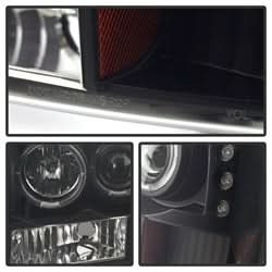 Spyder Signature Ford Excursion/F-250/F-250 Super Duty 00-04 Version 2 Halo LED Projector Headlights Replaceable LEDs High H1/Low H1 Included