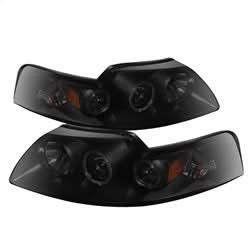 Spyder Signature Ford Mustang 99-04 High H1/Low H1 Black Smoke Halo LED Projector Headlights