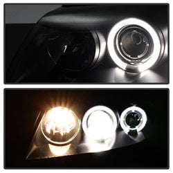 Spyder Signature Ford Mustang 99-04 High H1/Low H1 Black Smoke Halo LED Projector Headlights