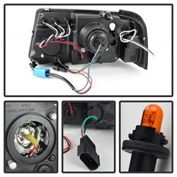 Spyder Signature Ford Ranger 01-11 1 pc. Halo LED Projector Headlights Replaceable LEDs High H1/Low H1 Included