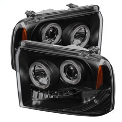 Spyder Signature Ford F-250 Super Duty/F-350 Super Duty/F-450 Super Duty 05-07 Replaceable LEDs Halo LED Projector Headlights High H1/Low H1 Included Black Smoke