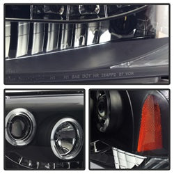 Spyder Signature Ford F-250 Super Duty/F-350 Super Duty/F-450 Super Duty 05-07 Replaceable LEDs Halo LED Projector Headlights High H1/Low H1 Included Black Smoke
