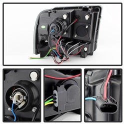 Spyder Signature Ford F-250 Super Duty/F-350 Super Duty/F-450 Super Duty 05-07 Replaceable LEDs Halo LED Projector Headlights High H1/Low H1 Included Black Smoke