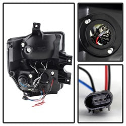 Spyder Signature Ford F-250 Super Duty/F-350 Super Duty/F-450 Super Duty 08-10 Replaceable LEDs Halo LED Projector Headlights High H1/Low H1 Included Black Smoke