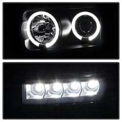 Spyder Signature Ford F-250 Super Duty/F-350 Super Duty/F-450 Super Duty 08-10 Replaceable LEDs Halo LED Projector Headlights High H1/Low H1 Included Black Smoke