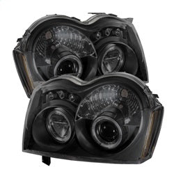 Spyder Signature Jeep Grand Cherokee 05-07 Replaceable LEDs Halo LED Projector Headlights High H1 Included Low 9006 Not Included