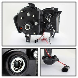 Spyder Signature Jeep Grand Cherokee 05-07 Replaceable LEDs Halo LED Projector Headlights High H1 Included Low 9006 Not Included