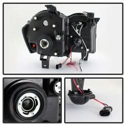 Spyder Signature Jeep Grand Cherokee 05-07 Replaceable LEDs Halo LED Projector Headlights High H1 Included Low 9006 Not Included