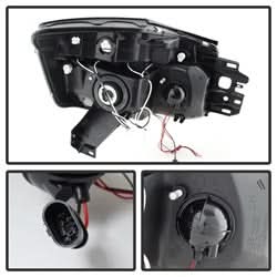 Spyder Signature Nissan Armada/Armada (Pathfinder)/Titan 05-07 Replaceable LEDs Halo LED Projector Headlights High H1/Low H1 Included Black Smoke