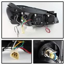 Spyder Signature Pontiac G6 05-08 Replaceable LEDs Halo LED Projector Headlights High H1/Low H1 Included Black Smoke